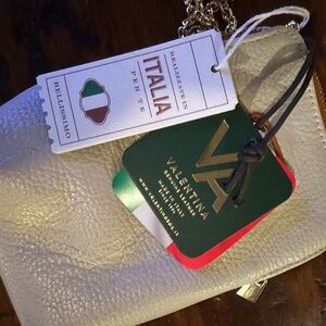 NEW WITH TAGS
Valentina leather cross body 
Light beige 
Italian leather